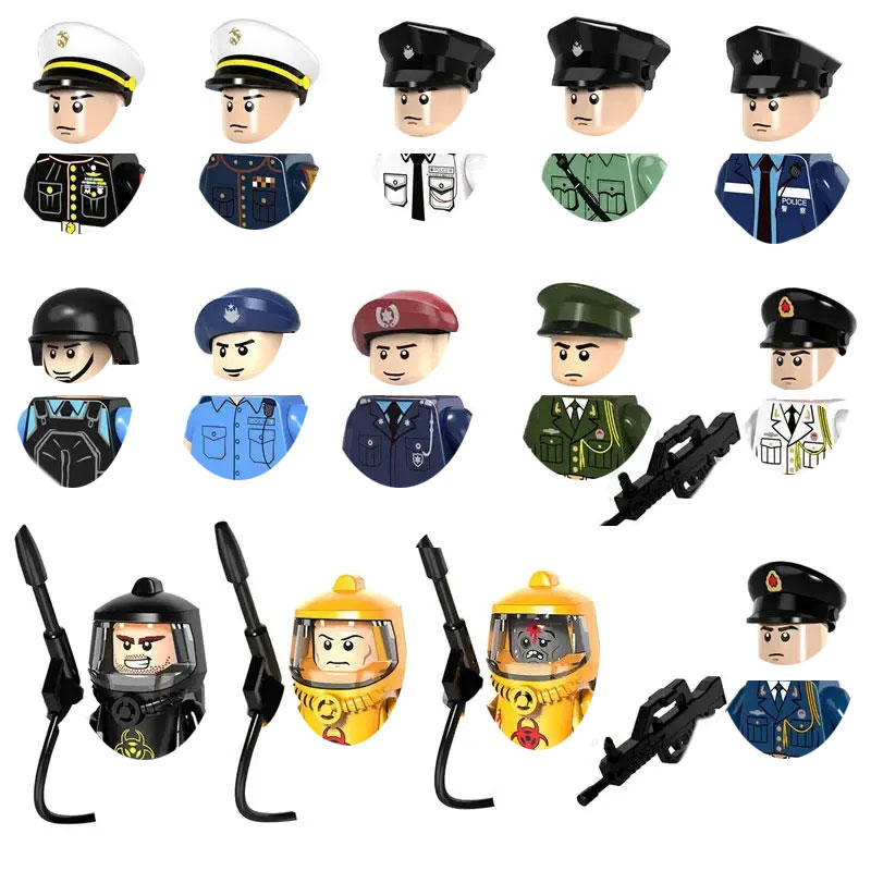 Lego Set City - Spezialpolizei Stadtverkehrspolizei Bausteine Spezialeinheit mit Waffen