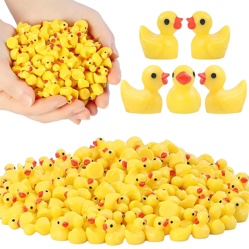 Nutcracker Figurine - 100/200 Stück/Set Mini-Harz-Enten, winzige Ente, Miniaturfiguren,