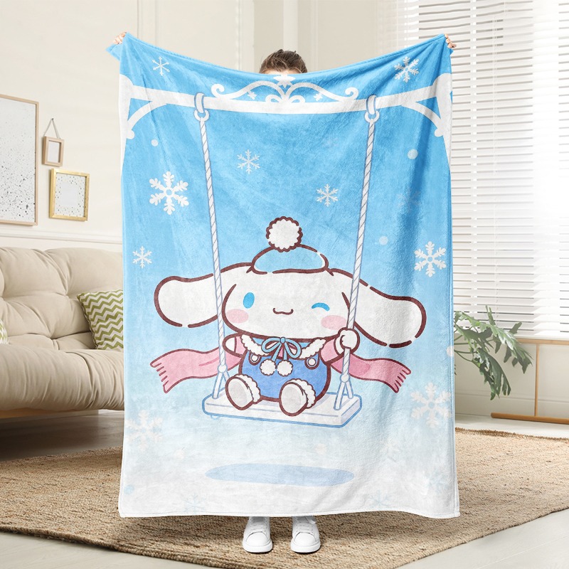 Christmas Throw Blanket - Sanrio Decke Cinnamoroll Winter-Schaukel-Plüschdecke Weiche Fleece-Decke