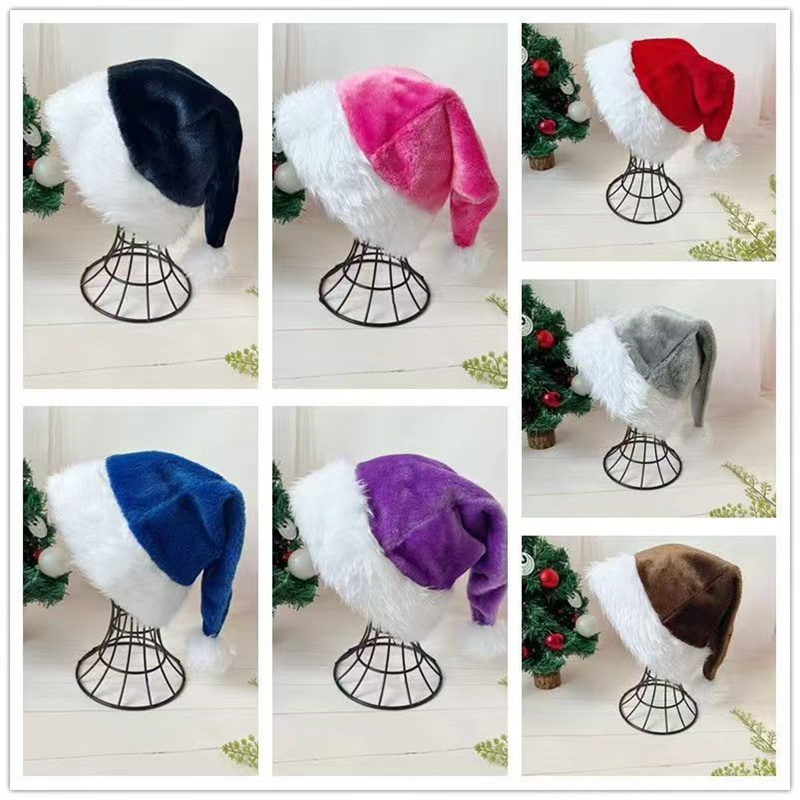 Santa Hat Plush - 30 * 45 cm Weihnachtsmannmütze Weihnachten