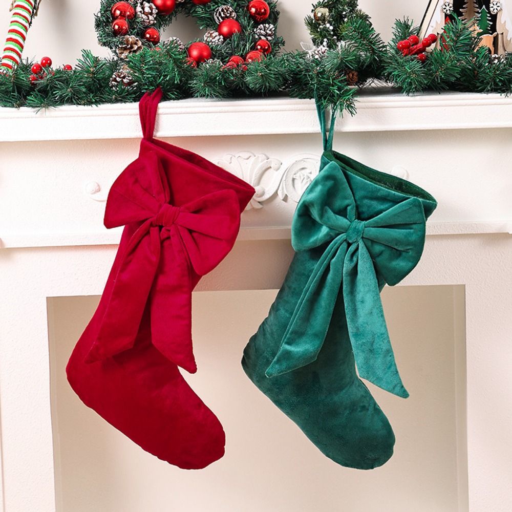 Samt-Weihnachtsstrumpf mit gro – Christmas Stocking Hanging Bewertung und Preis