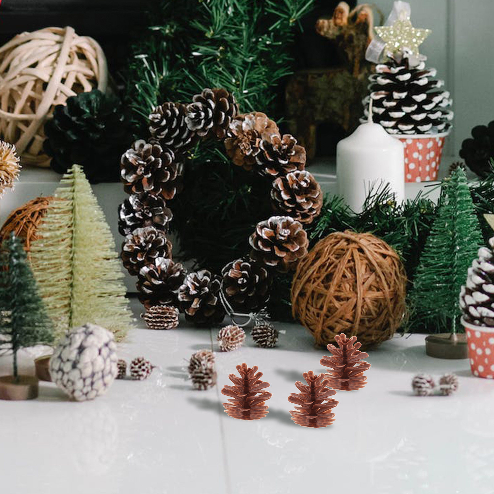 50 Stück Mini-Tannenzapfen-Dek – Christmas Wreath Fake Bewertung und Preis