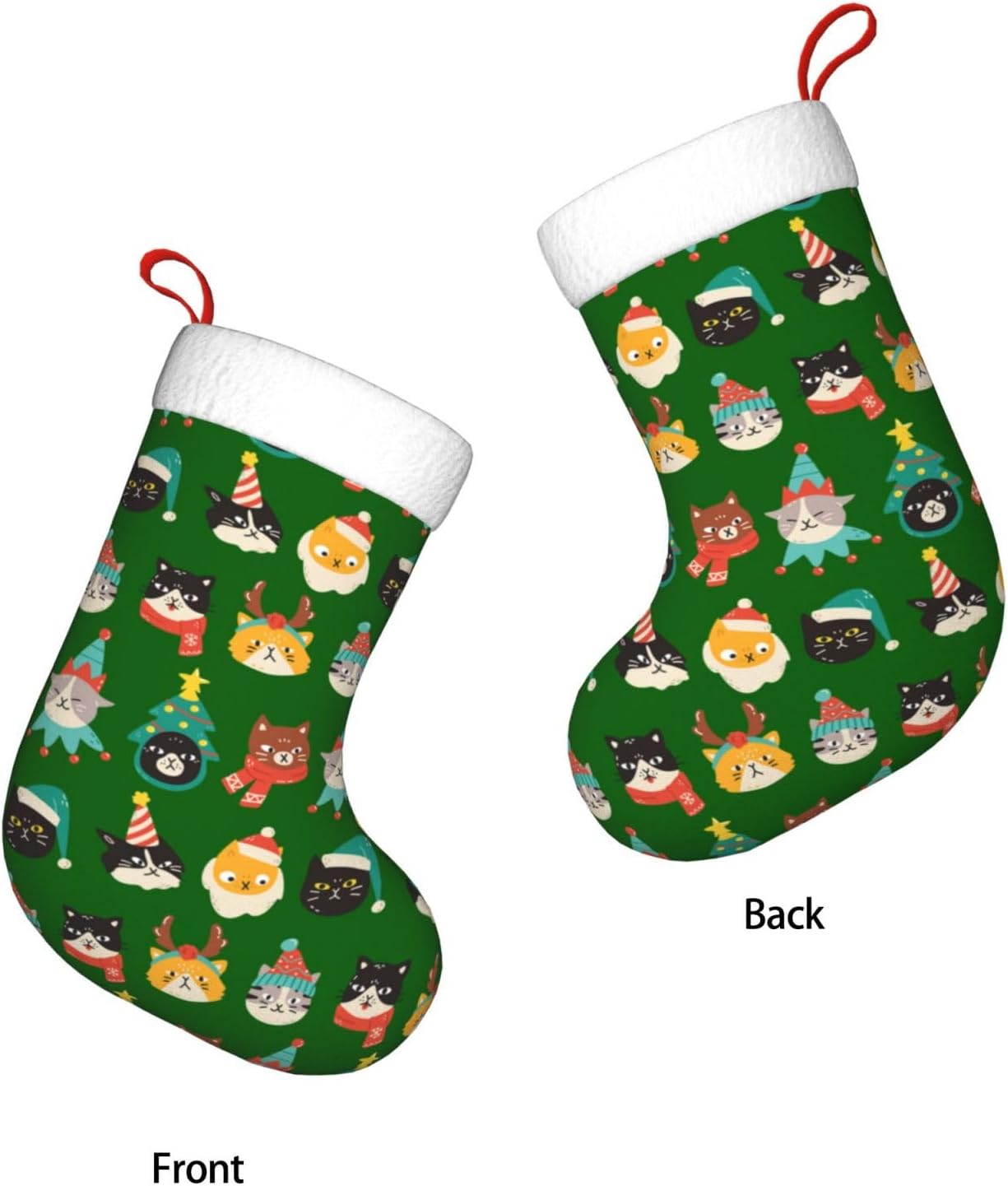 Süße Katzen grüne Weihnachtsst – Christmas Stocking Hanging Bewertung und Preis