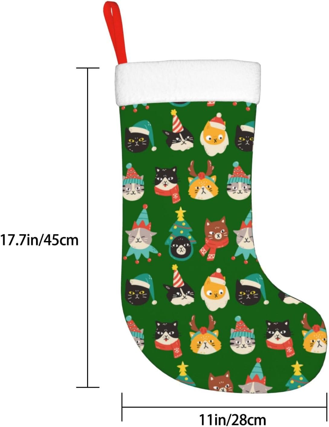 Süße Katzen grüne Weihnachtsst – Christmas Stocking Hanging Bewertung und Preis